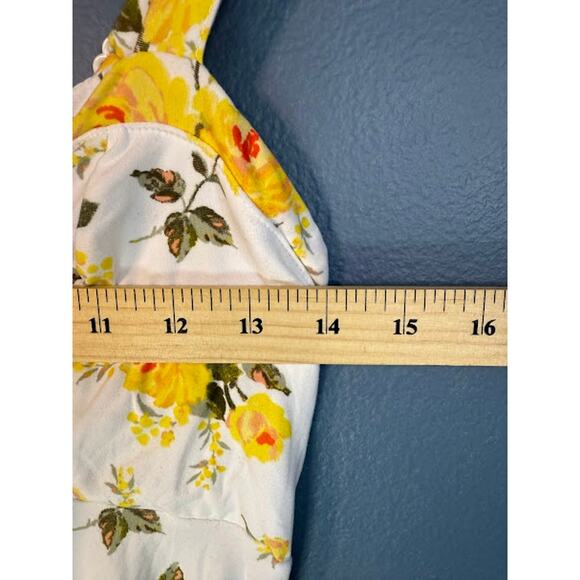 NoBo Dress Women's Size LG Floral White Yellow Button Sundress Vacation Short - Picture 4 of 6